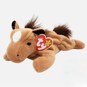Ty Beanie Babies Tan and White Plush Horse